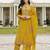 Yellow color beautiful ethnic partywear designer embroidered suit