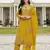 Yellow color beautiful ethnic partywear designer embroidered suit