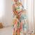 women   s soft chinon multicolor digital printed saree with blouse