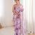 women   s elegant purple chinon digital printed designer saree