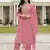 Pink color beautiful ethnic partywear designer embroidered suit