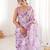 women   s elegant purple chinon digital printed designer saree