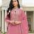 Pink color beautiful ethnic partywear designer embroidered suit