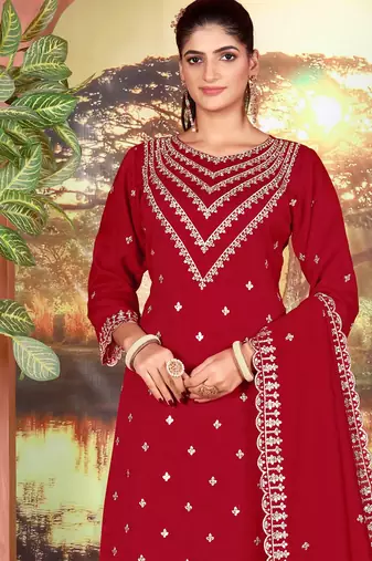 Maroon color beautiful ethnic palazzo dress for designer ceremonial looks