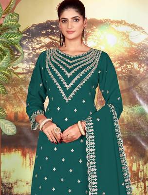 Rama color beautiful ethnic palazzo dress for designer ceremonial looks 2