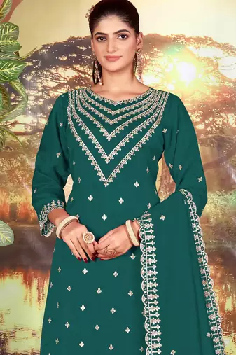 Rama color beautiful ethnic palazzo dress for designer ceremonial looks