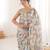 women   s chinon multicolor abstract print saree with blouse