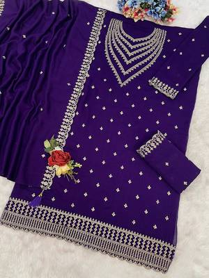 Purple color beautiful ethnic palazzo dress for designer ceremonial looks 3