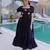Dark purple color beautiful ceremonial fendy silk fabric gown for party looks