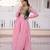 Pink color mal chanderi fabric readymade gown with koti for ethnic partywear looks