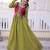 Green color mal chanderi fabric readymade gown with koti for ethnic partywear looks