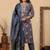 Blue color cotton fabric stylish and trendy kurta set for ethnic girls