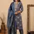 Blue color cotton stylish and trendy kurta set for girls