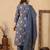Blue color cotton fabric stylish and trendy kurta set for ethnic girls