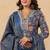Blue color cotton fabric stylish and trendy kurta set for ethnic girls