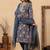 Blue color cotton fabric stylish and trendy kurta set for ethnic girls