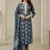Teal color cotton stylish and trendy kurta set for girls
