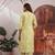 Lemon color cotton fabric stylish and trendy kurta set for ethnic girls