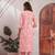 Pink color cotton fabric stylish and trendy kurta set for ethnic girls