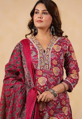 Pink color cotton stylish and trendy kurta set for girls 3