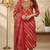 Red color cotton fabric stylish and trendy kurta set for ethnic girls