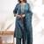 Blue color cotton fabric stylish and trendy kurta set for ethnic girls