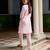 Pink color beautiful girlie chinon fabric embroidered kurta set
