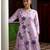 Purple color beautiful girlie chinon fabric embroidered kurta set