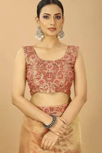 golden fancy net embroidery saree with designer lace border