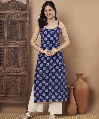 Blue color cotton fabric designer printed stylish formal kurta 1