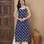 Blue color cotton fabric designer printed stylish formal kurta