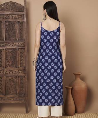 Blue color cotton fabric designer printed stylish formal kurta 2