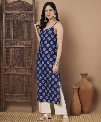Blue color cotton fabric designer printed stylish formal kurta 3