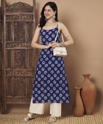 Blue color cotton fabric designer printed stylish formal kurta 4