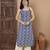 Blue color cotton fabric designer printed stylish formal kurta
