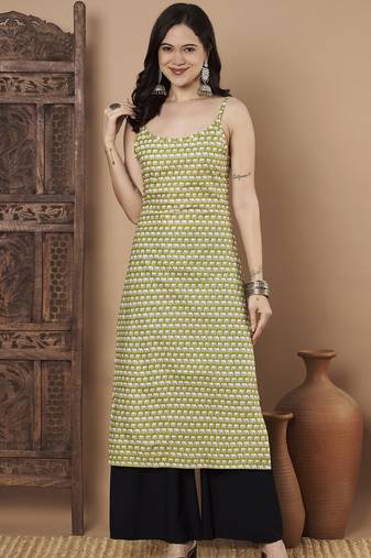 Mustard color cotton fabric designer printed stylish formal kurta