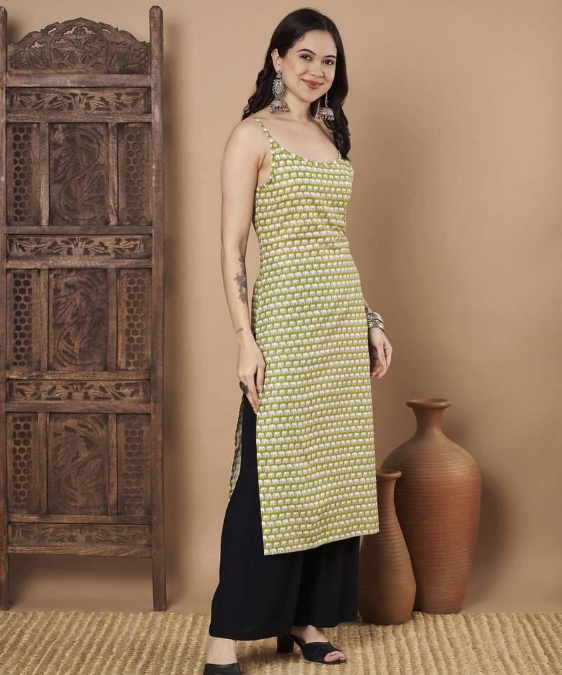 Mustard color cotton fabric designer printed stylish formal kurta