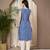 Blue color cotton fabric designer printed stylish formal kurta