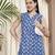 Blue color cotton fabric designer printed stylish formal kurta