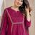 Cotton cambric a-line kurti-pant-dupatta  set