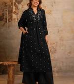 Cotton cambric printed a-line kurti-pant-dupatta  set