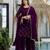 Wine faux georgette fabric beautiful graceful ceremonial kurta set