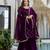 Wine faux georgette fabric beautiful graceful ceremonial kurta set