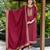Maroon rayon slub fabric beautiful graceful ceremonial kurta set
