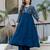 Blue vichitra silk fabric beautiful graceful ceremonial kurta set