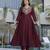Maroon chinon  fabric beautiful graceful ceremonial kurta set
