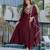 Maroon chinon  fabric beautiful graceful ceremonial kurta set