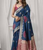 teal teal soft silk saree with elegant fancy pom-pom pallu