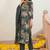 Women Green Rayon Blend Floral Printed Straight Kurta Trouser With Dupatta