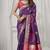 Magenta soft silk saree with elegant fancy pom-pom pallu